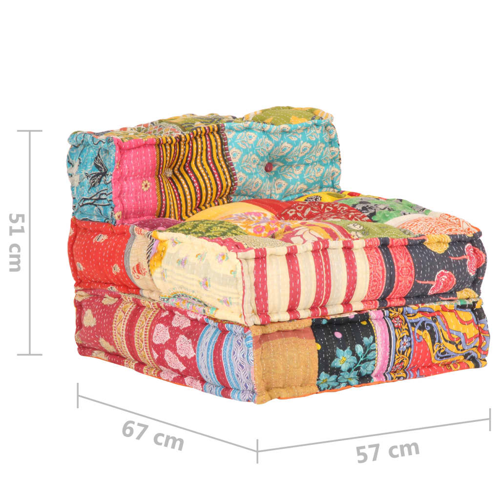 Poef modulair stof patchwork