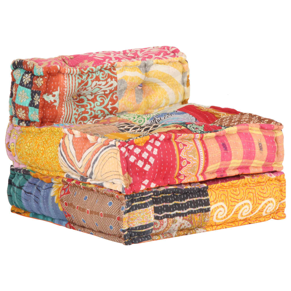 Poef modulair stof patchwork