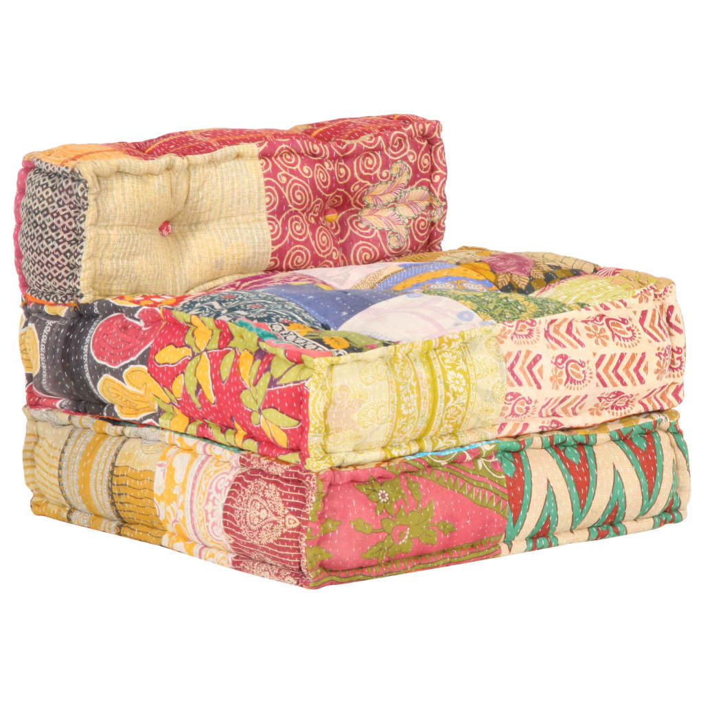 Poef modulair stof patchwork