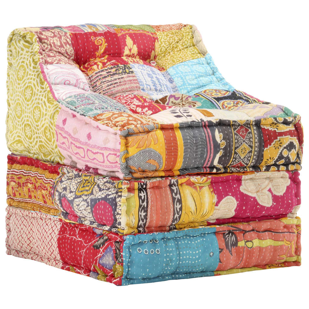 Poef modulair stof patchwork