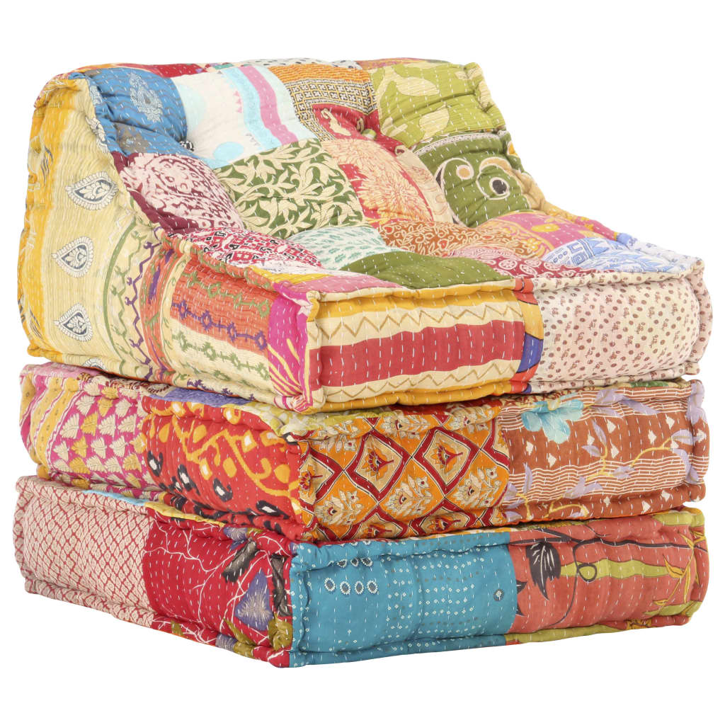 Poef modulair stof patchwork