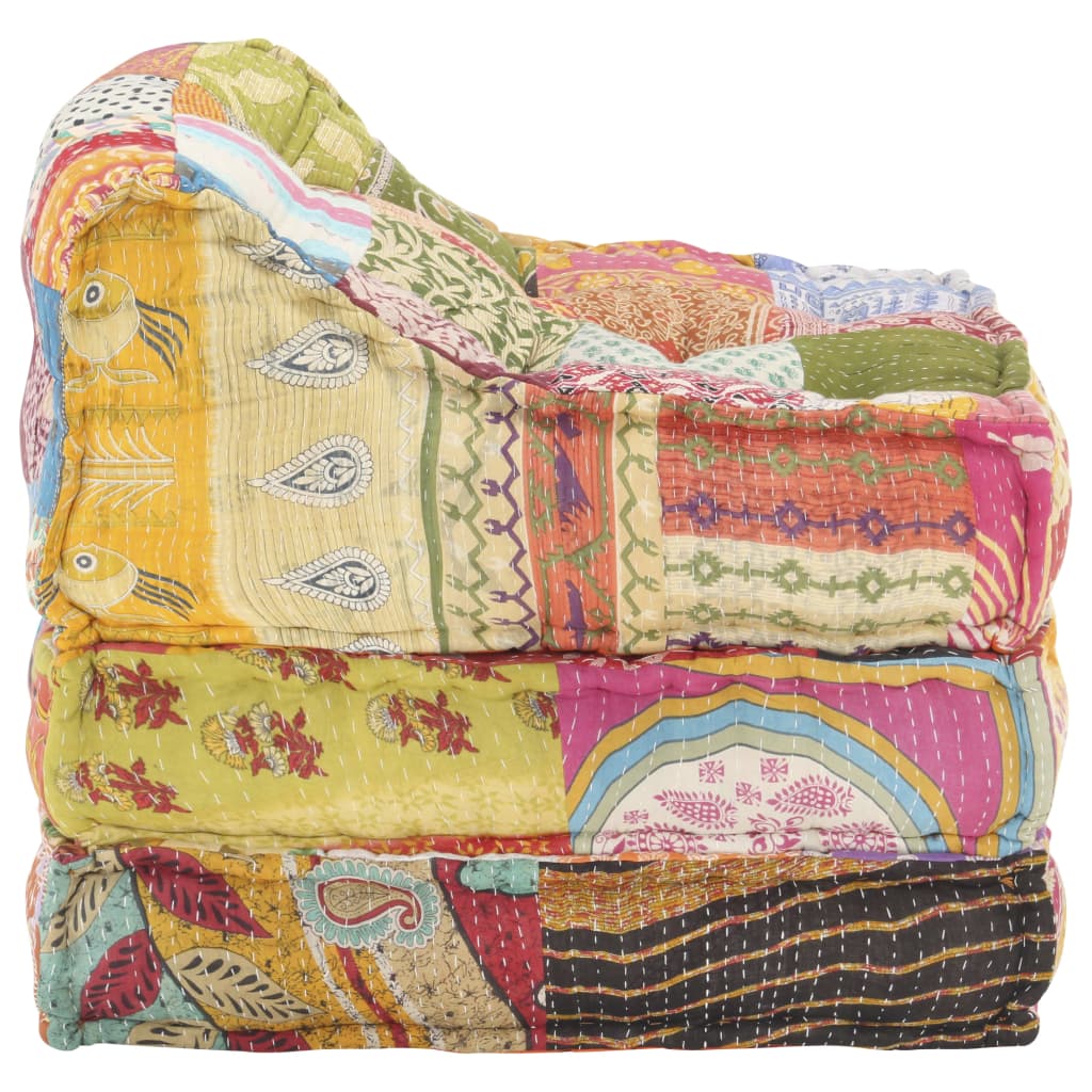 Poef modulair stof patchwork