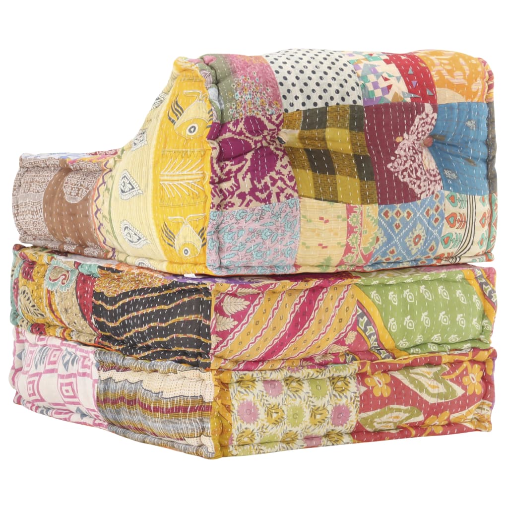 Poef modulair stof patchwork