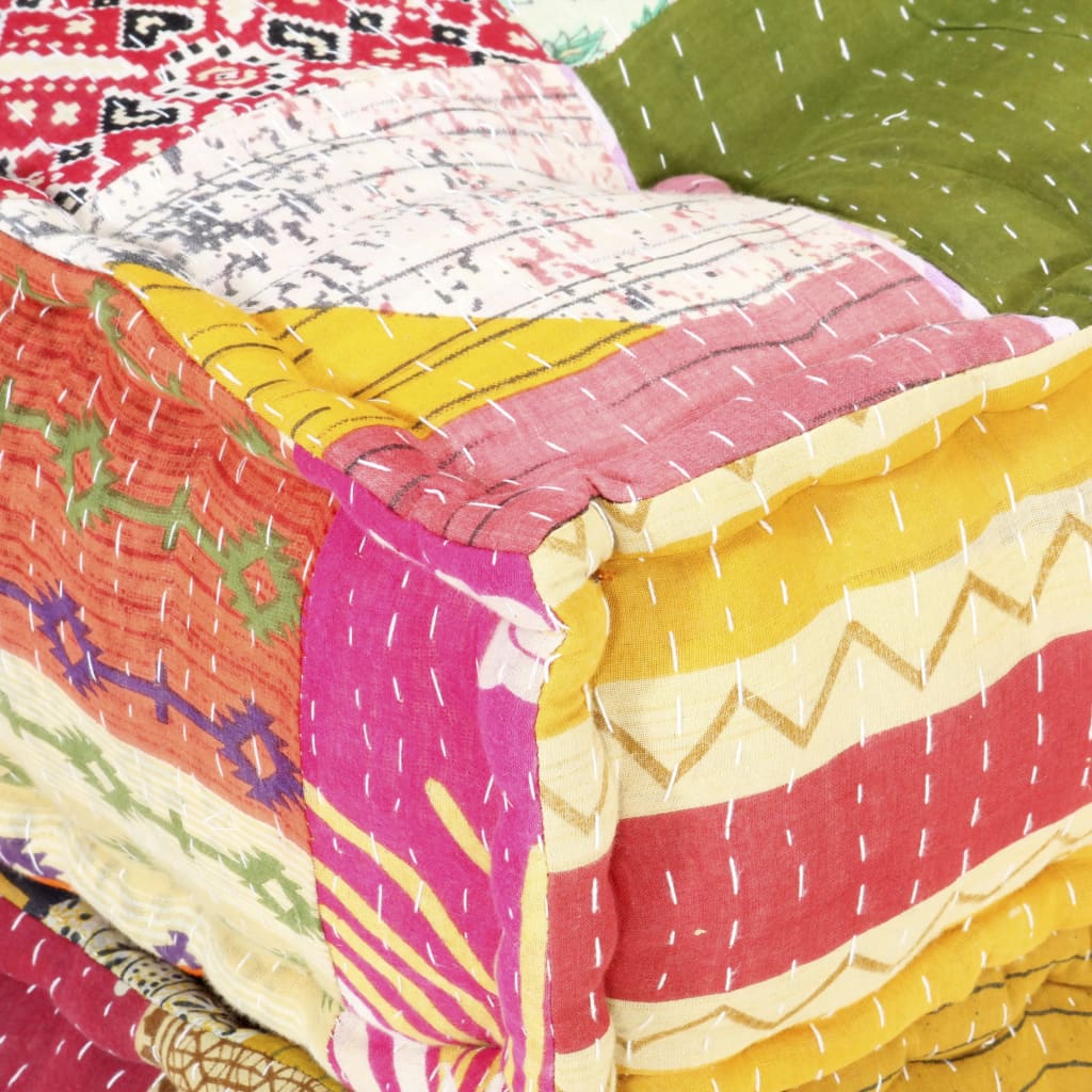 Poef modulair stof patchwork