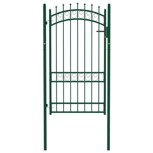 Poort met speerpunten 100x175 cm staal groen