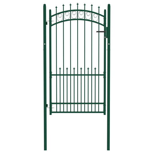 Poort met speerpunten 100x175 cm staal groen