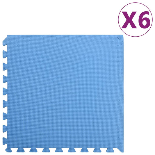 Vloermatten 6 st 2,16 ㎡ EVA-schuim blauw