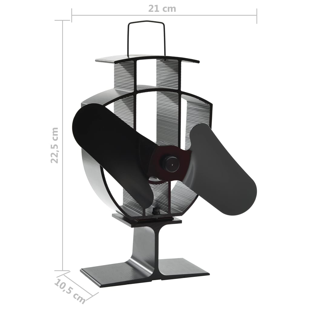 Kachelventilator met 2 vinnen zwart