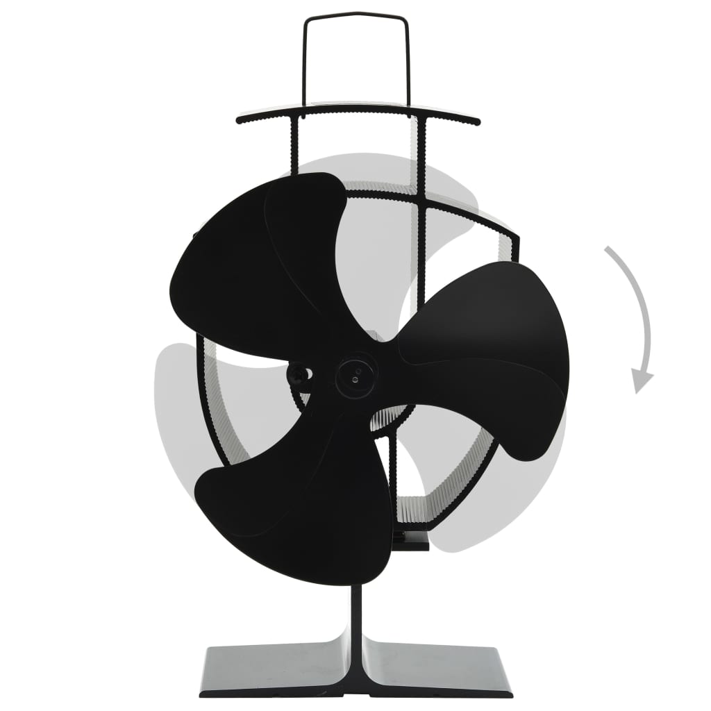 Kachelventilator met 3 vinnen zwart