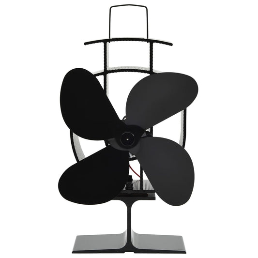 Kachelventilator met 4 vinnen zwart