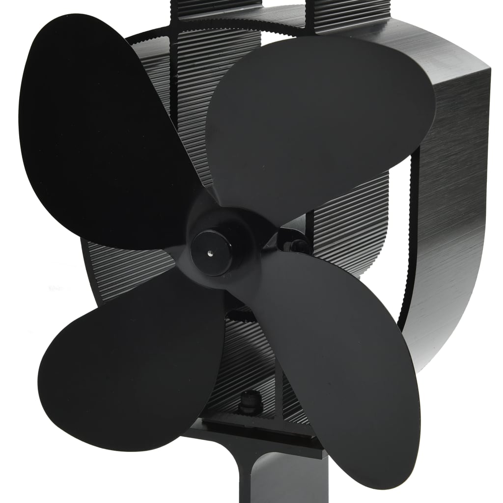 Kachelventilator met 4 vinnen zwart