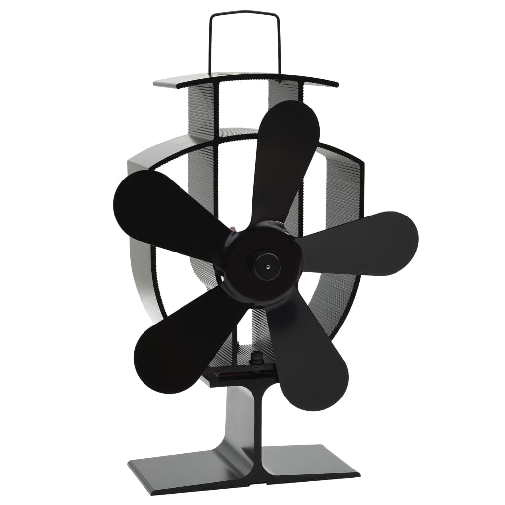 Kachelventilator met 5 vinnen zwart