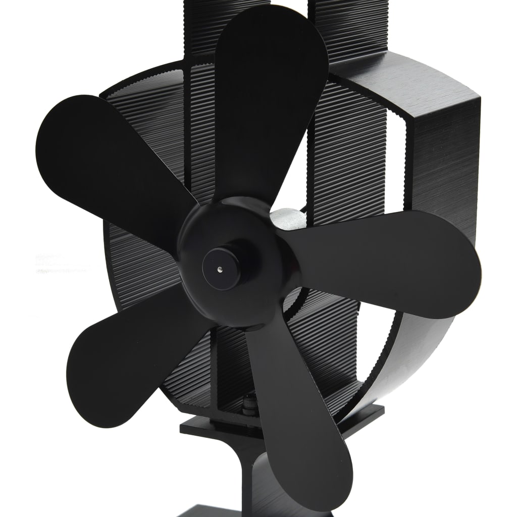 Kachelventilator met 5 vinnen zwart