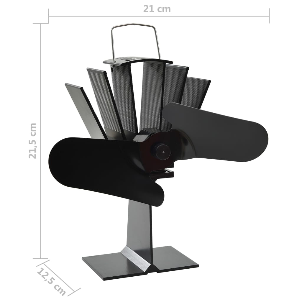 Kachelventilator met 2 vinnen zwart