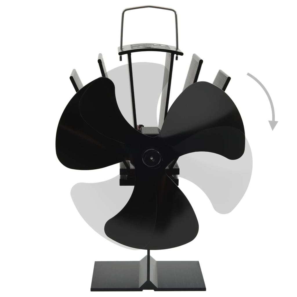 Kachelventilator met 3 vinnen zwart