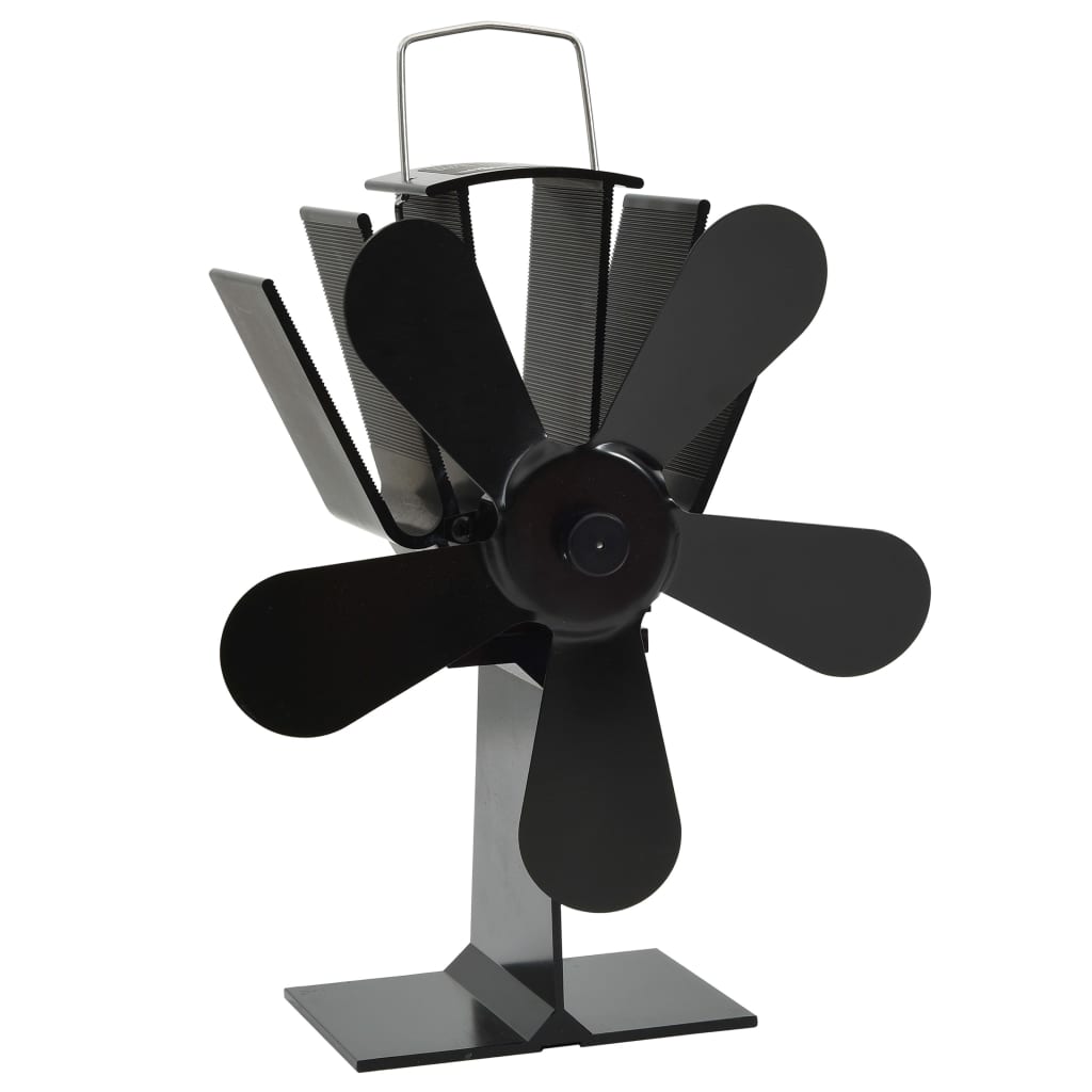 Kachelventilator met 5 vinnen zwart