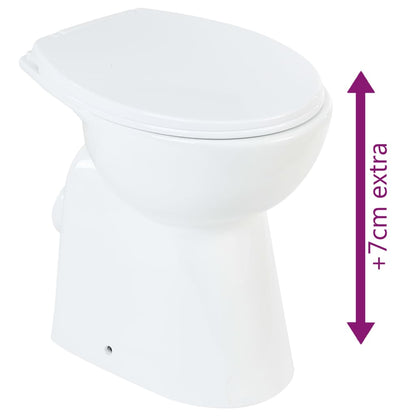 Toilet verhoogd 7 cm soft-close randloos keramiek wit