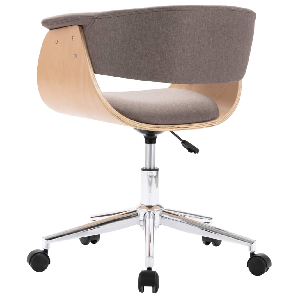 Eetkamerstoelen draaibaar 2 st stof taupe