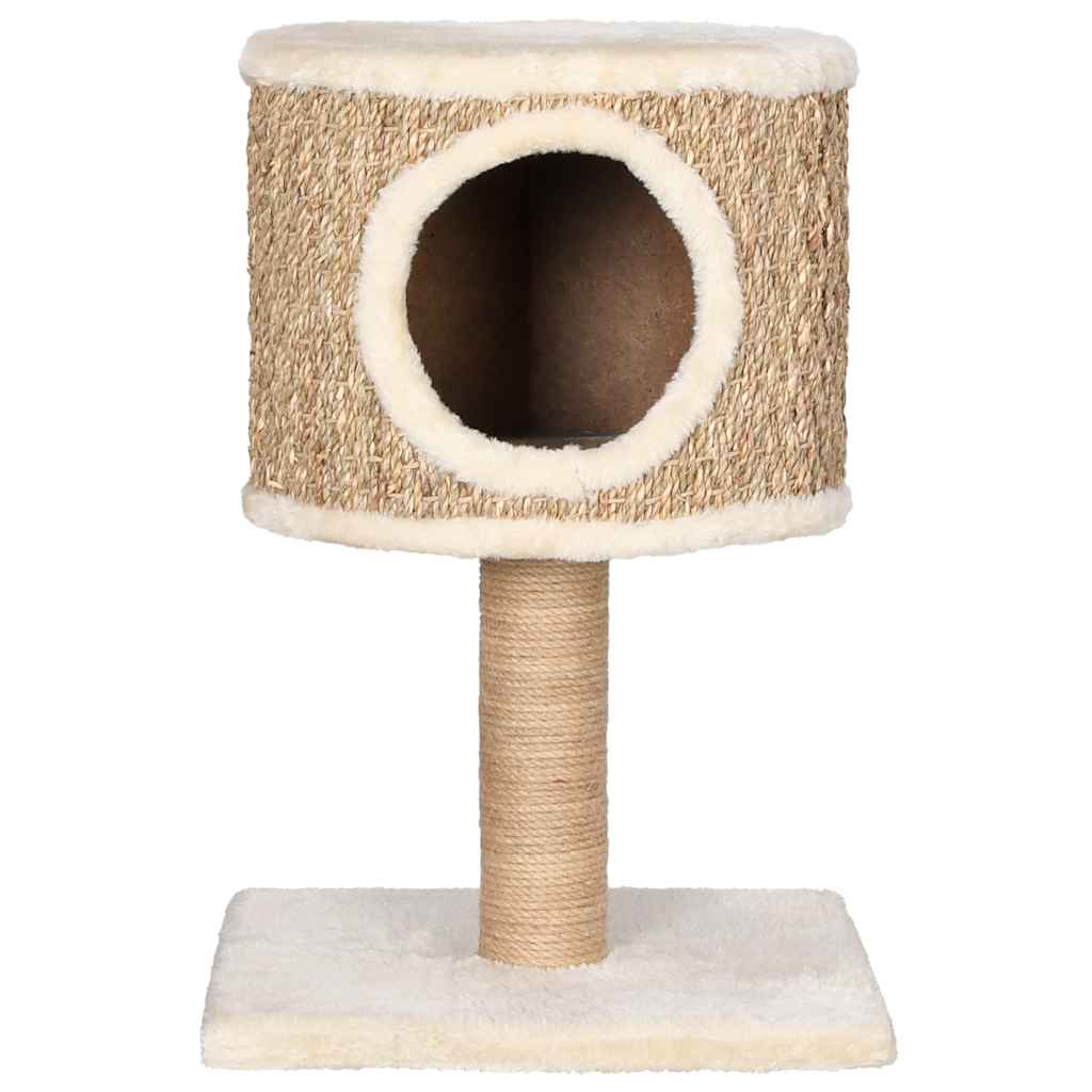 Kattenmeubel met huis en krabpaal 52 cm zeegras