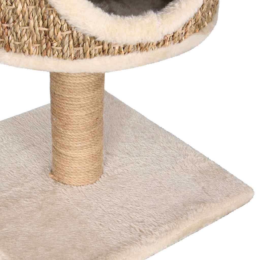 Kattenmeubel met huis en krabpaal 52 cm zeegras