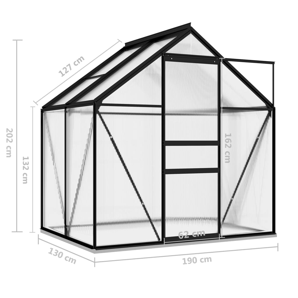 Tuinkas 2,47 m³ aluminium antracietkleurig