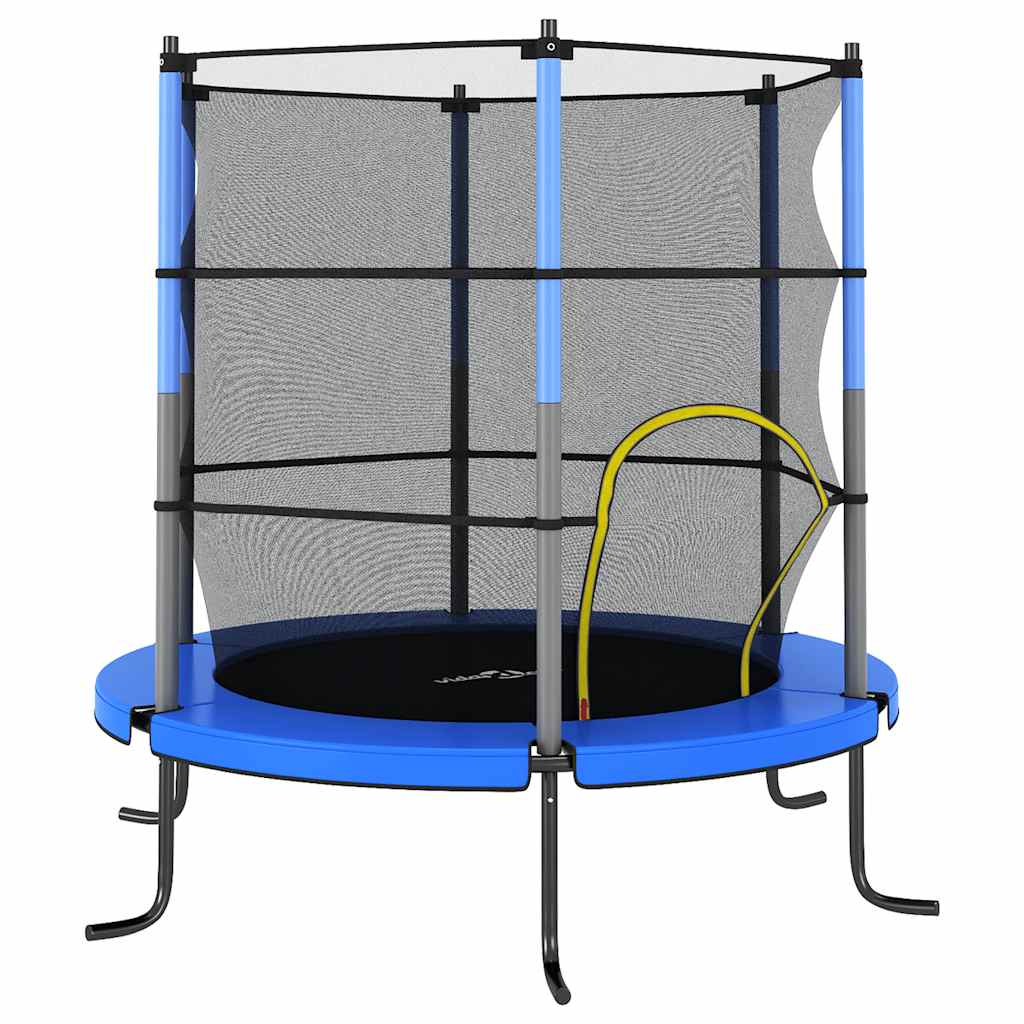 Trampoline met veiligheidsnet rond 140x160 cm blauw