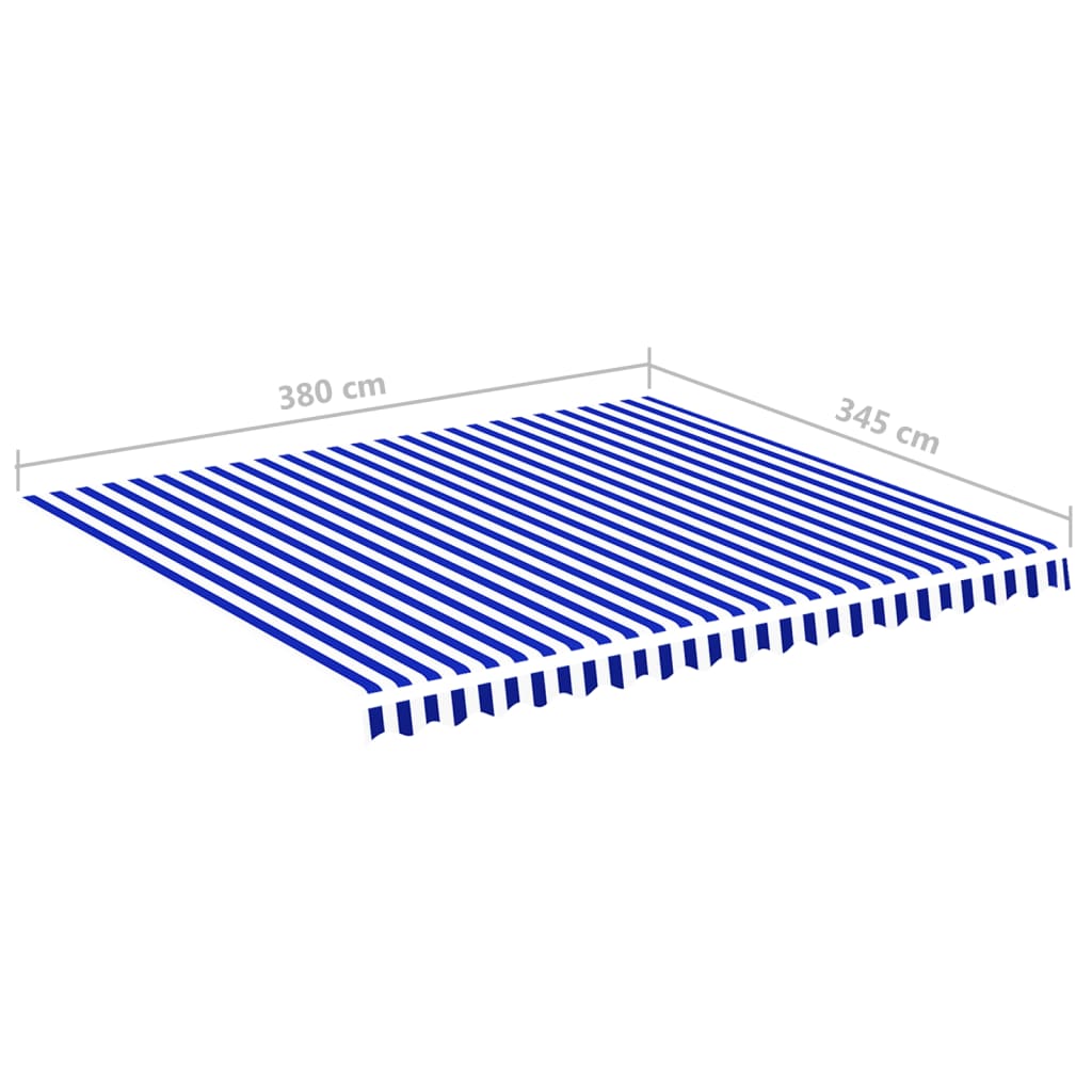 Vervangingsdoek voor luifel 4x3,5 m blauw en wit