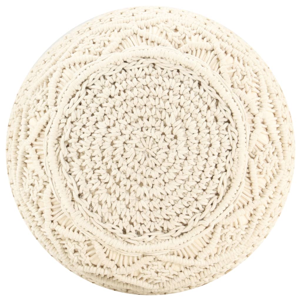 Poef macramé handgemaakt 45x30 cm katoen