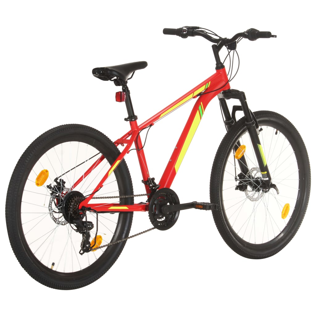 Mountainbike 21 versnellingen 27,5 inch wielen 38 cm frame rood