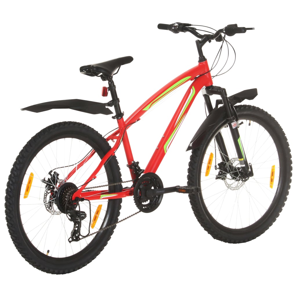 Mountainbike 21 versnellingen 26 inch wielen 36 cm rood