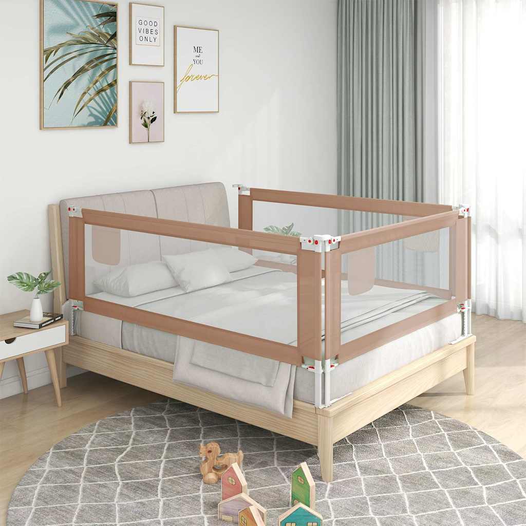 Bedhekje peuter 90x25 cm stof taupe