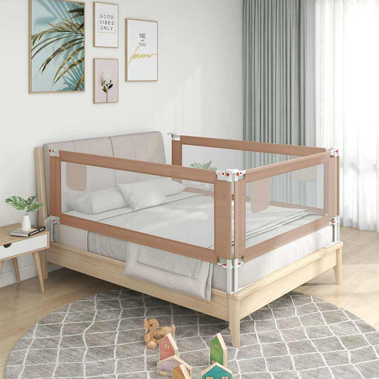 Bedhekje peuter 90x25 cm stof taupe