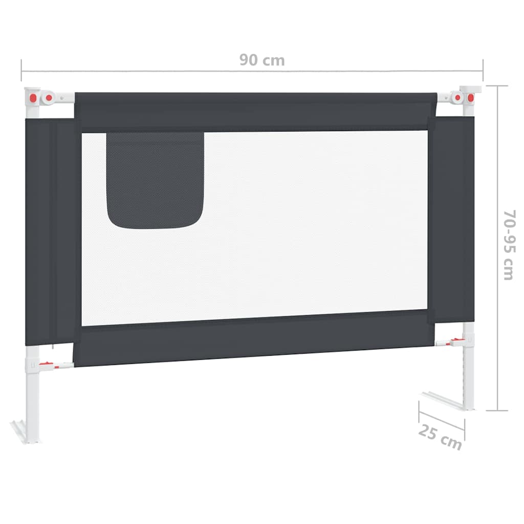 Bedhekje peuter 90x25 cm stof donkergrijs