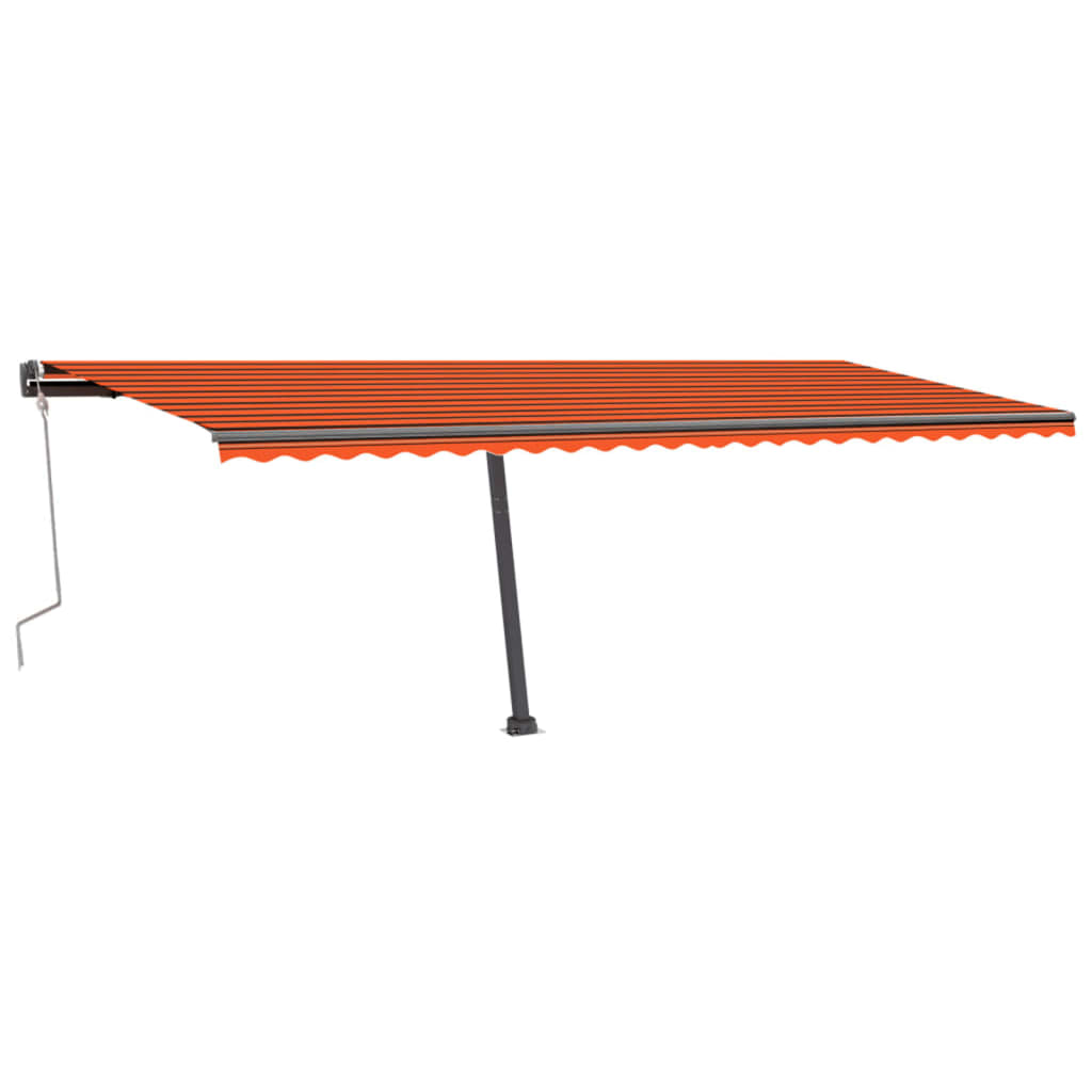 Luifel vrijstaand handmatig uittrekbaar 600x300 cm oranje bruin