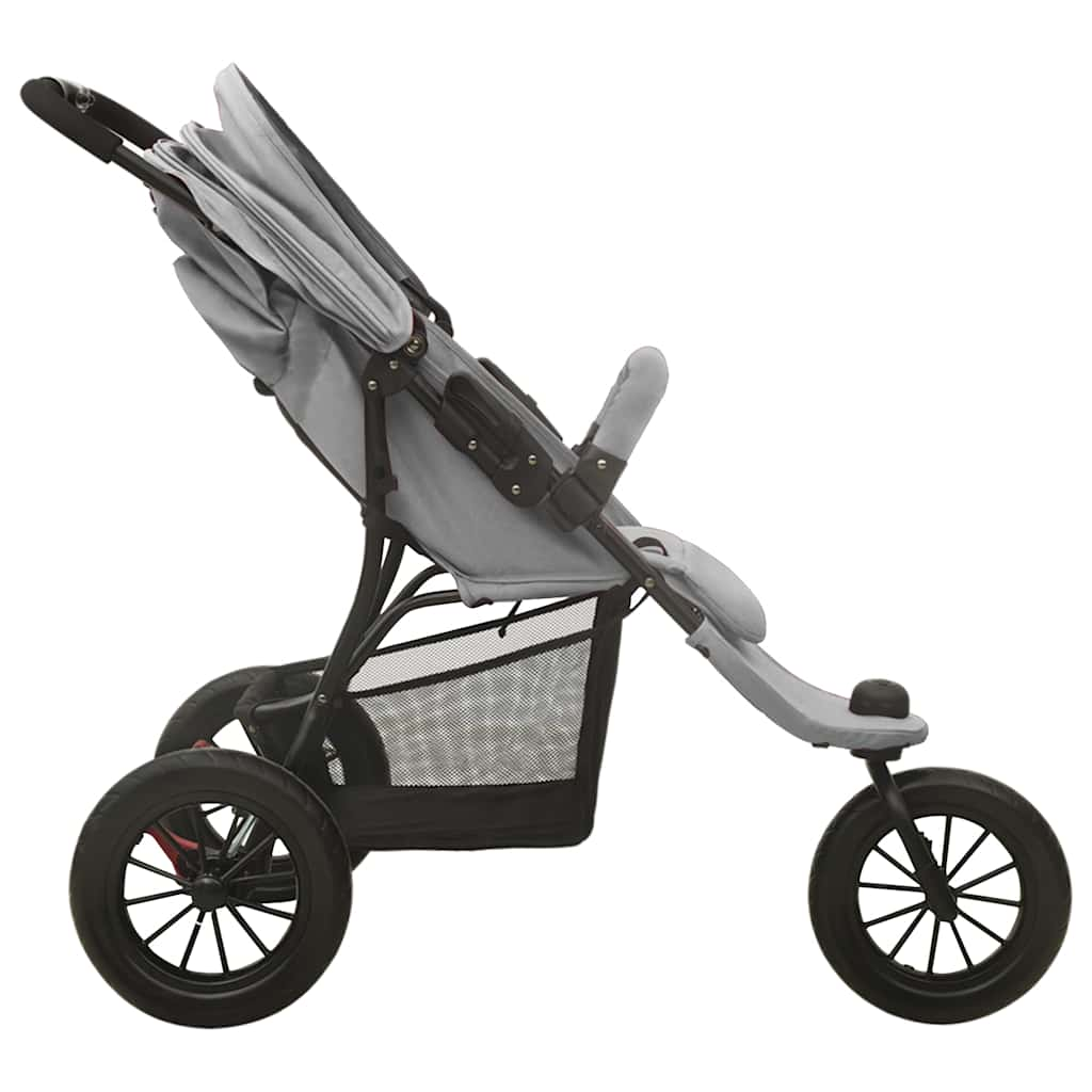 Kinderwagen staal lichtgrijs