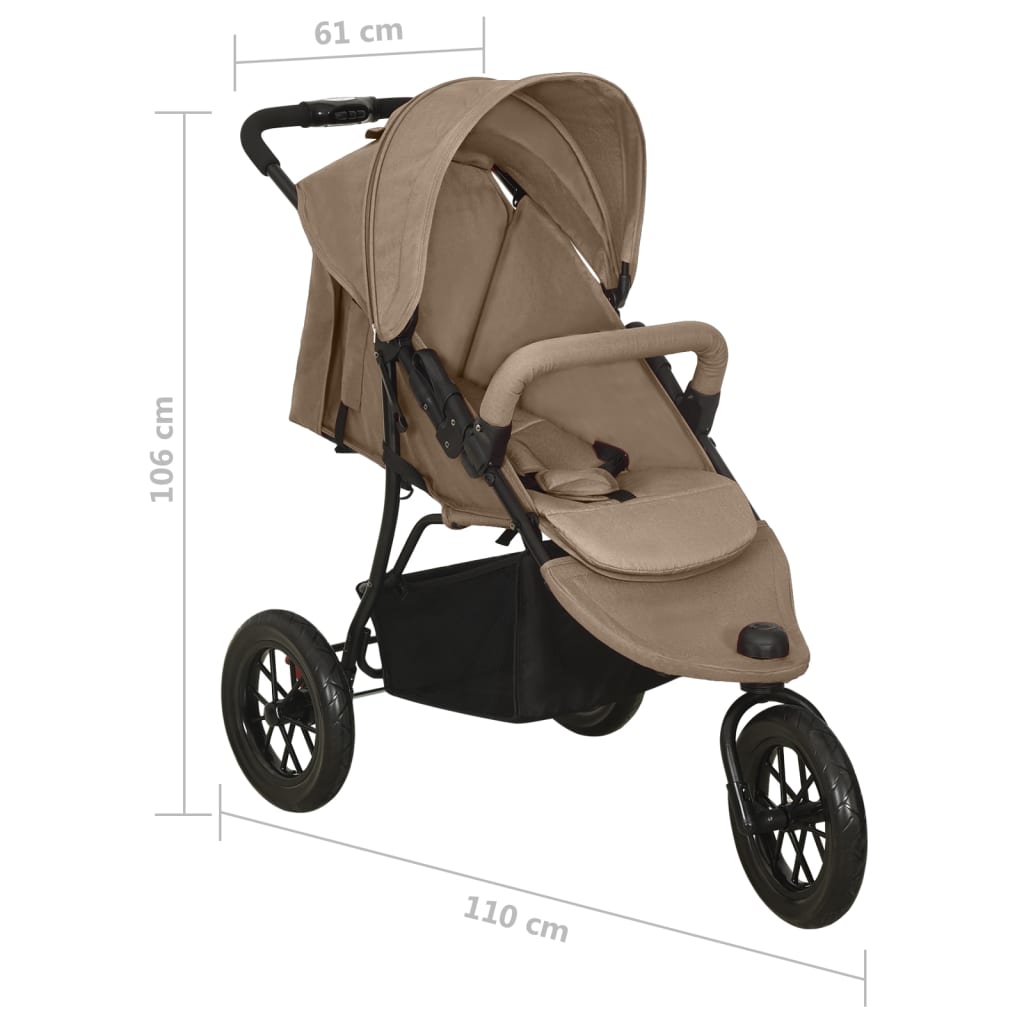 Kinderwagen staal taupe