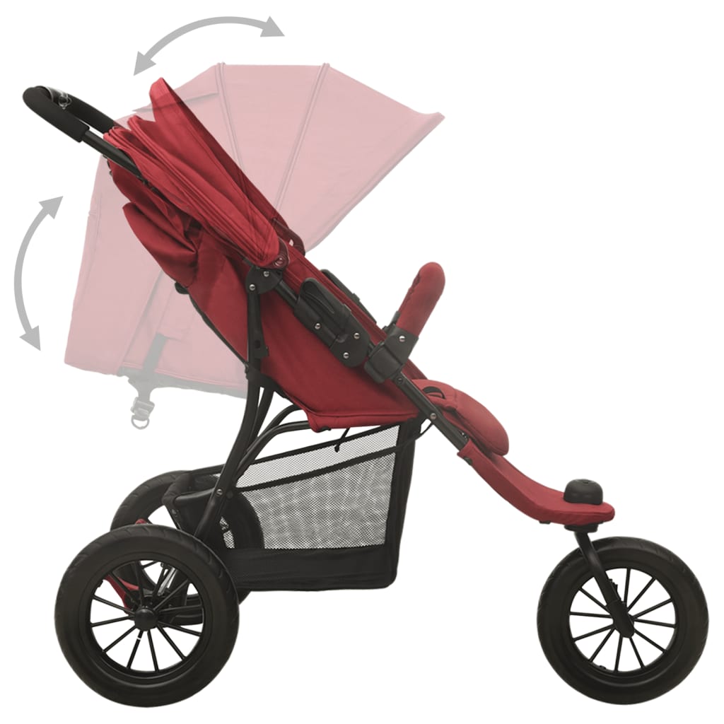 Kinderwagen staal rood