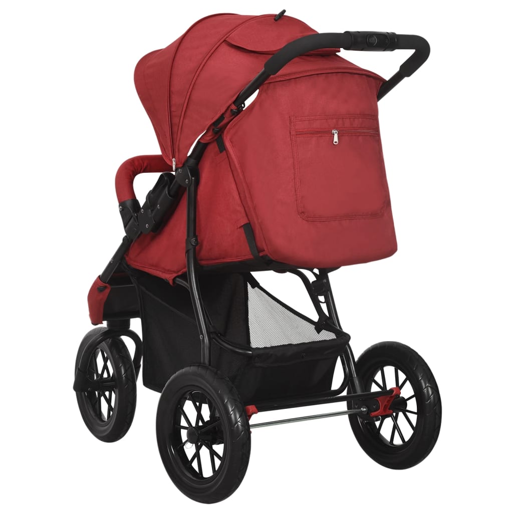 Kinderwagen staal rood