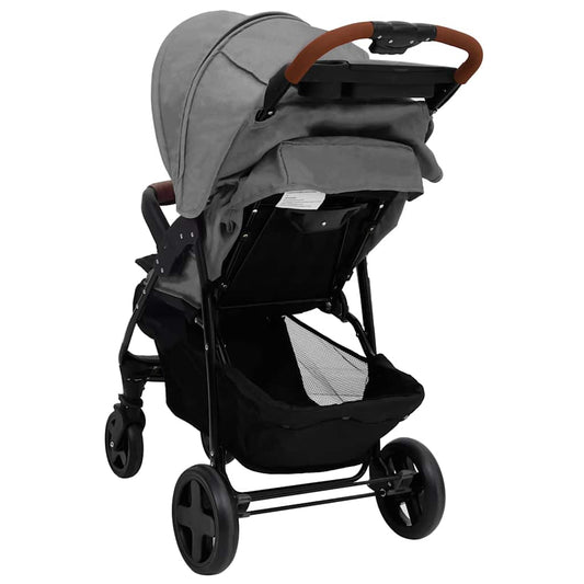 Kinderwagen 2-in-1 staal lichtgrijs