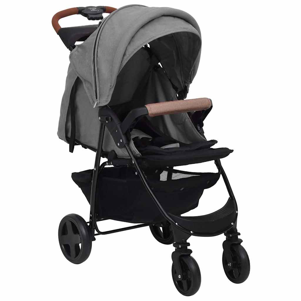 Kinderwagen 2-in-1 staal lichtgrijs