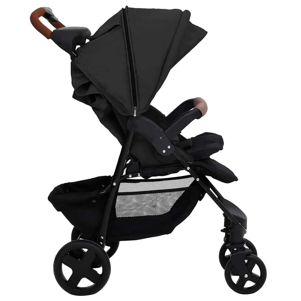 Kinderwagen 2-in-1 staal antracietkleurig