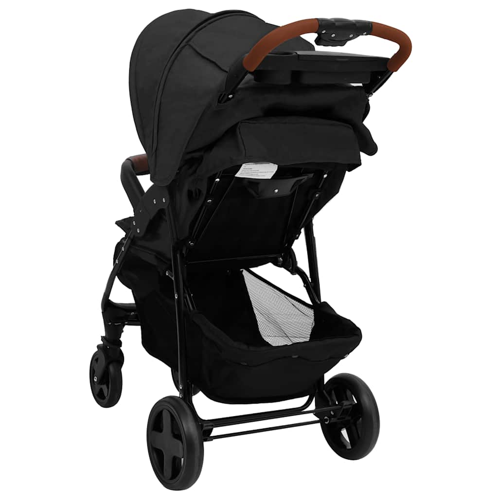 Kinderwagen 2-in-1 staal antracietkleurig