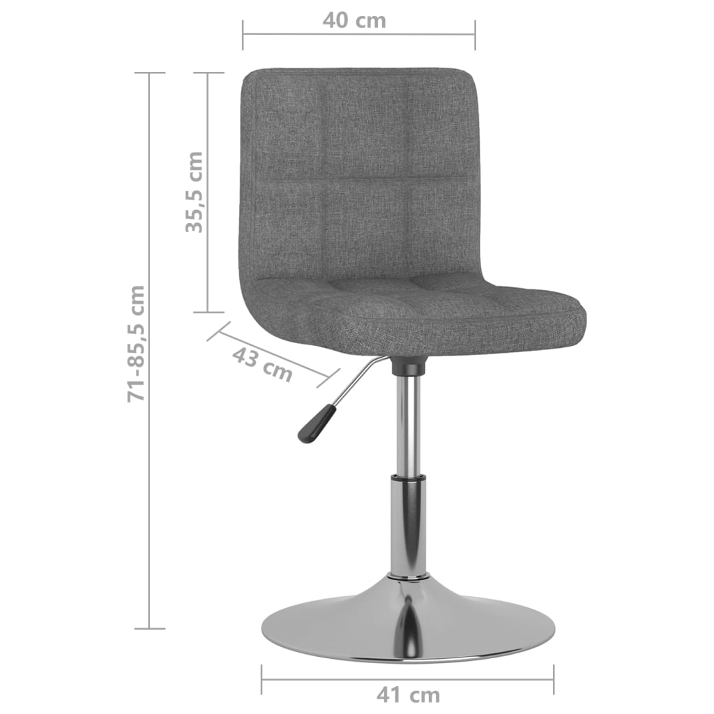 Eetkamerstoelen draaibaar 2 st stof lichtgrijs