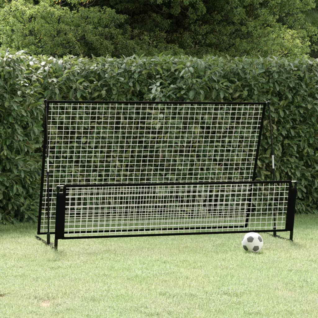 Voetbalrebounder/voetbaldoel 2-in-1 202x104x120 cm staal