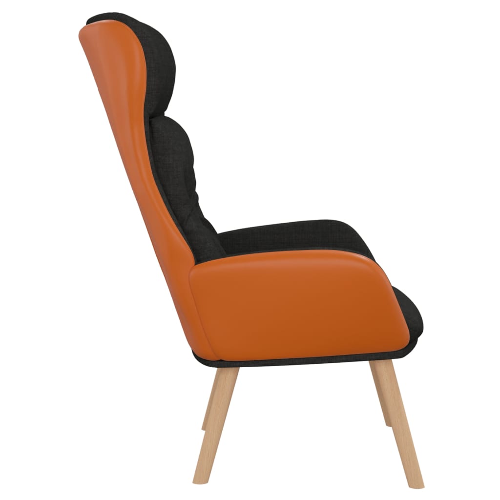 Relaxstoel stof en PVC zwart