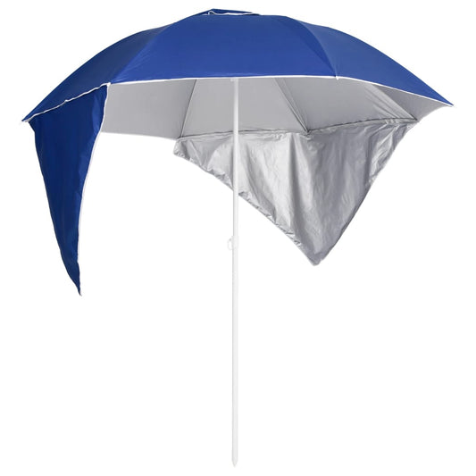 Strandparasol met zijwanden 215 cm blauw