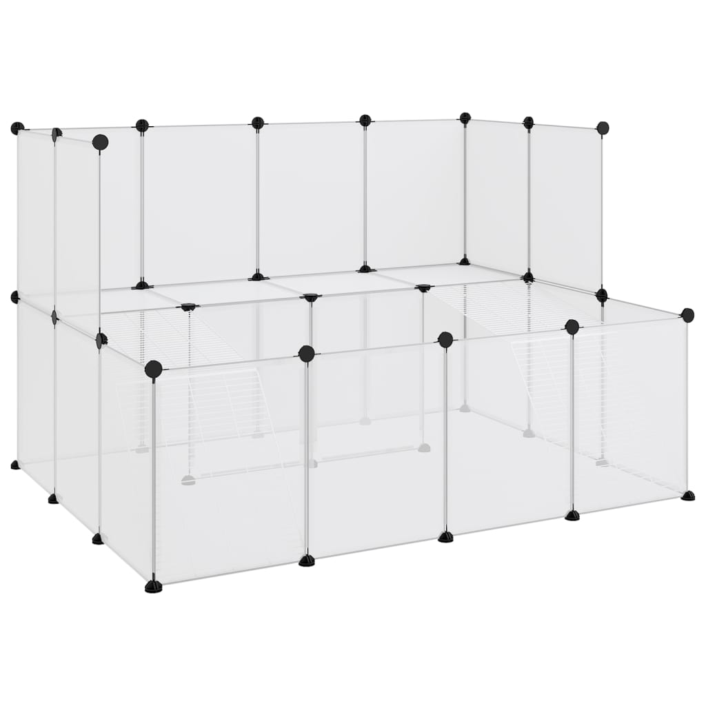 Dierenhok klein 143x107x93 cm polypropeen en staal transparant