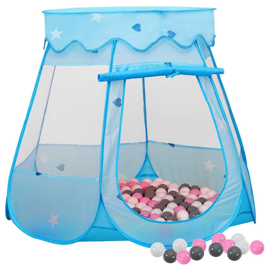 Kinderspeeltent met 250 ballen 102x102x82 cm blauw