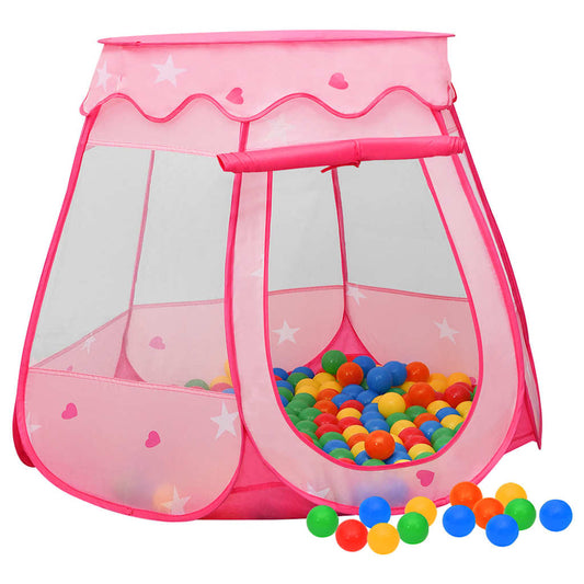 Kinderspeeltent met 250 ballen 102x102x82 cm roze