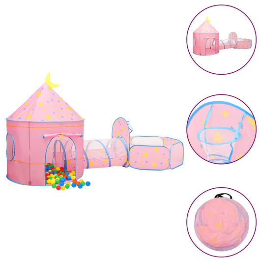 Kinderspeeltent met 250 ballen 301x120x128 cm roze